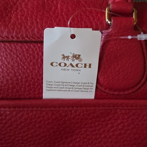 Red Coach Leather Satchel - Picture 8 of 8